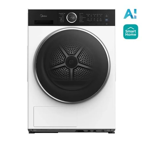 MIDEA MD205H100BW/W-BK ÇAMAŞIR KURUTMA MAKİNESİ 10KG ISI POMPALI BEYAZ