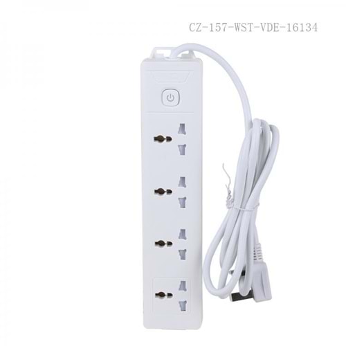 WINNING STAR ST-4025 2000W 3 METRE 4'LÜ EVRENSEL PRİZ TEK ANAHTARLI ÇOKLU UZATMA KABLOSU