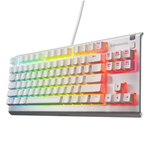 STEELSERIES APEX 3 TKL RGB AYDINLATMALI SUYA DAYANIKLI SESSİZ TÜRKÇE Q GAMING OYUNCU KLAVYESİ - BEYAZ