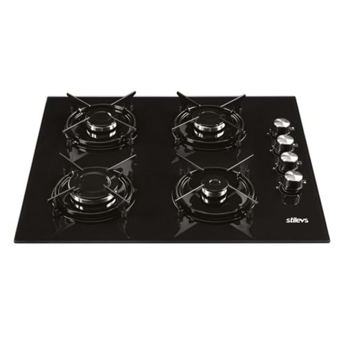 STİLEVS ST-AO-GLS 640-E-BLACK KRISTAL CAM OCAK