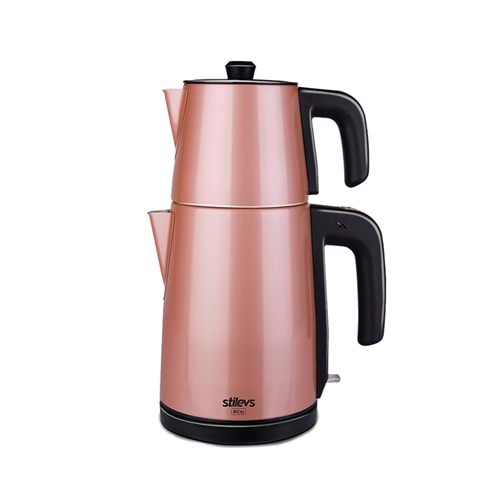 STİLEVS BİÇAY ÇELİK ÇAY MAKİNESİ ROSE & BLACK