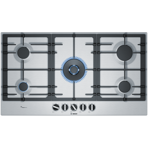 BOSCH PCR9A5B90M 5 GAZ + 1 WOK İNOX DÖKÜM BAŞLIKLI OCAK 90CM