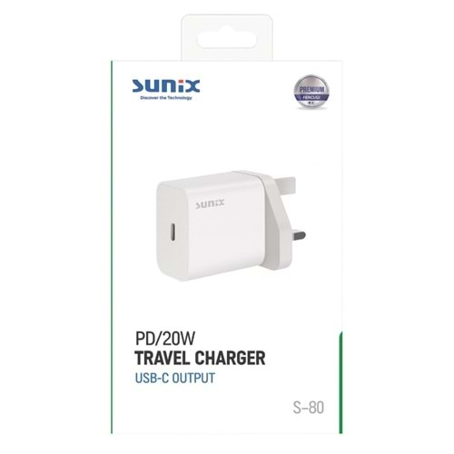 SUNİX S80 20W ŞARJ BAŞLIK 3LÜ
