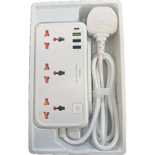 WİWU ÇOK FONKSİYONLU 30W ÜÇLÜ PRİZ S005