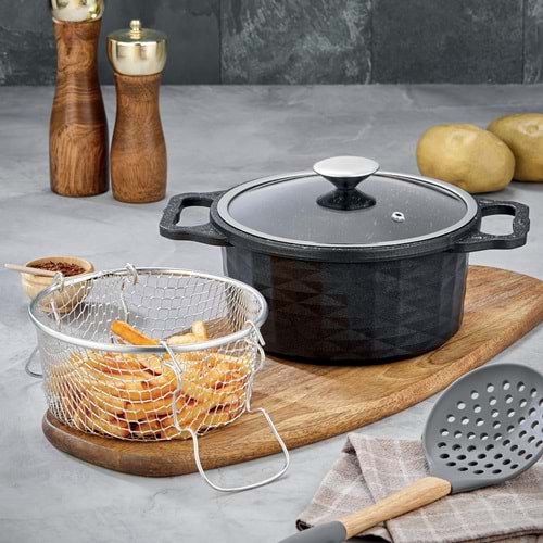 POLOCHEF CRYSTAL KIZARTMA TENCERESİ 20 CM CYK-120