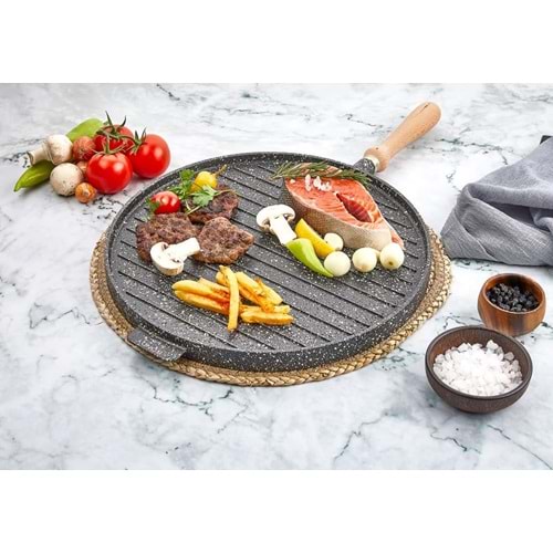 POLOCHEF EBRULİ GRANİT DÖKÜM IZGARA TAVA EDT-136