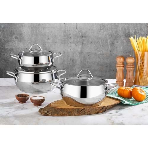 POLOCHEF PROLİNE 6 PARÇA TENCERE SETİ PGS-100