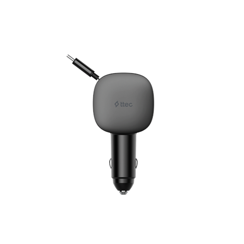 TTEC SMARTCHARGER TRİO PD 60W ARAÇ HIZLI ŞARJ ALETİ USB-C+USB-A + DAHİLİ PD 30W 70CM USB-C ŞARJ KABLOSU 2CKP07S