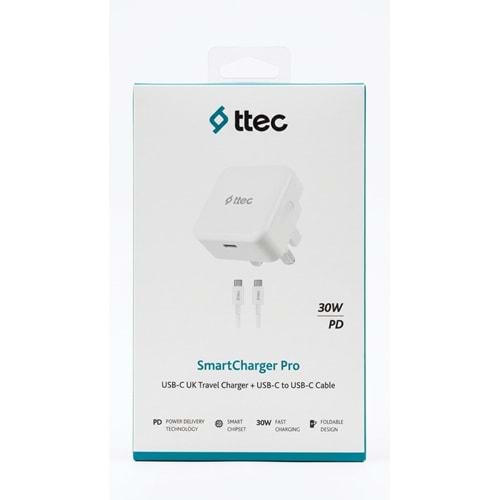 TTEC SMARTCHARGER PRO 30W PD USB-C SEYAHAT HIZLI ŞARJ ALETİ 2SCP03BCUK