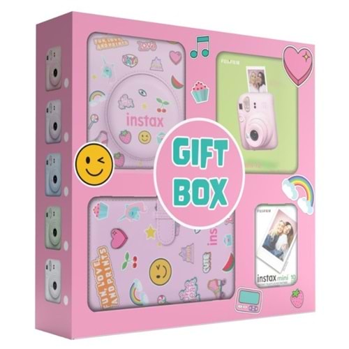 FUJİFİLM İNSTAX MİNİ 12 PİNK EMOJİLİ BOX