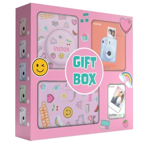 FUJİFİLM İNSTAX MİNİ 12 PİNK EMOJİLİ BOX
