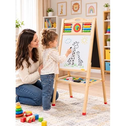 AHŞAP ÇİFT YÖNLÜ YAZI TAHTASI 9413-4