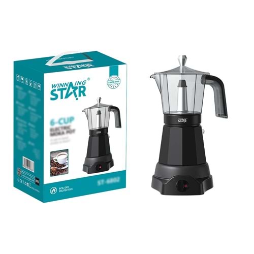 WİNNİNG STAR ST-6802 6-CUP ELEKTRİKLİ MOKA CEZVESİ