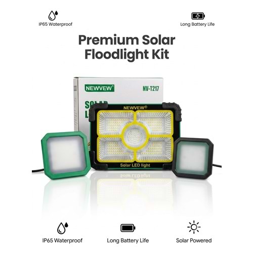 NEWVEW NV-T217 SOLAR GÜNEŞ ENERJİLİ LED IŞIK 300W 7200MAH