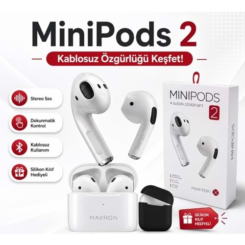 POWERWAY MİNİPODS 2 KILIF HEDİYELİ KABLOSUZ KULAKLIK