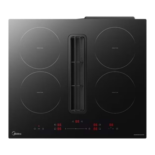 MIDEA MIH742FY18K0Y 4 GÖZ ASPİRATÖR ENTEGRELİ İNDÜKSİYON ANKASTRE OCAK SİYAH
