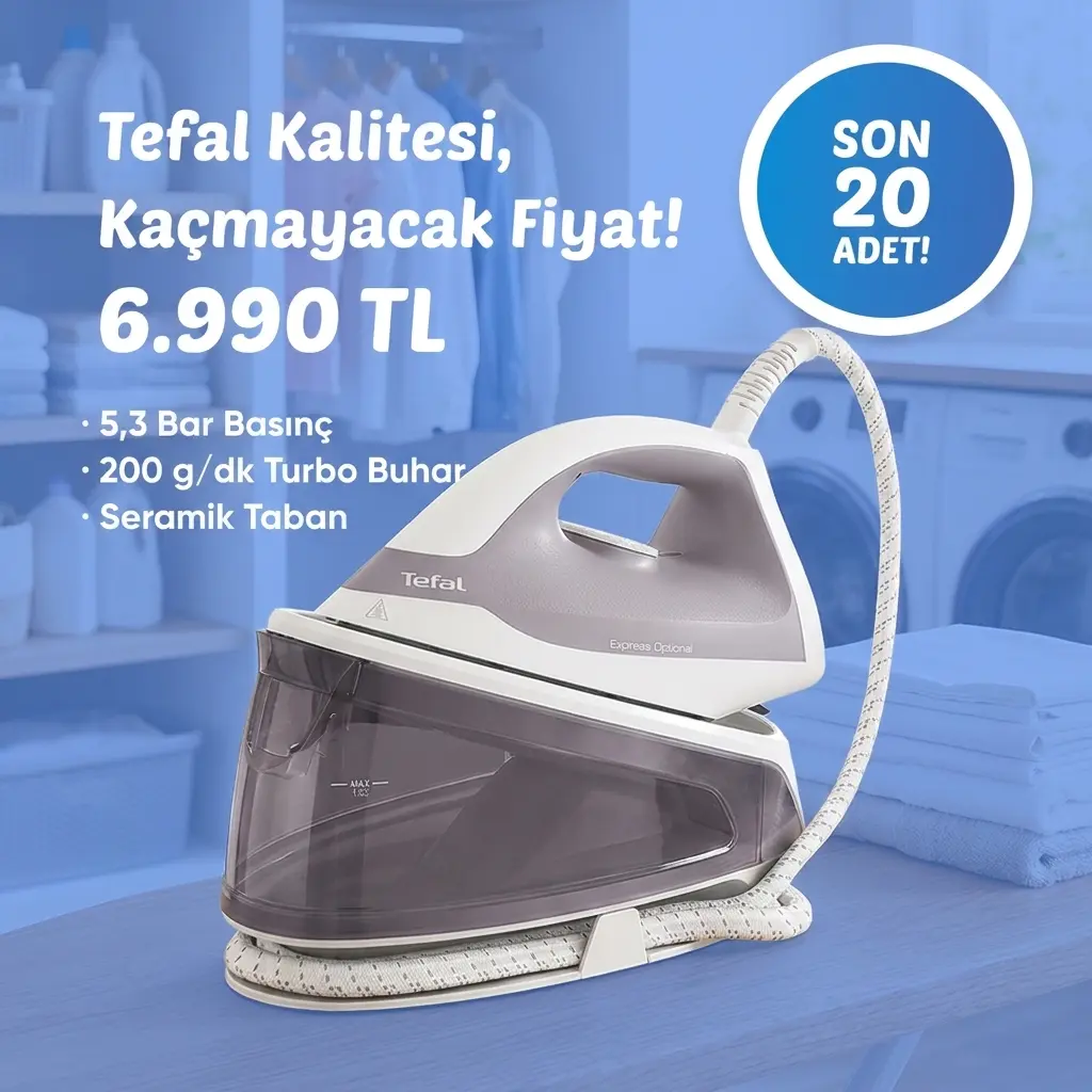Kıbrıs Tefal Buhar Kazanlı Ütü