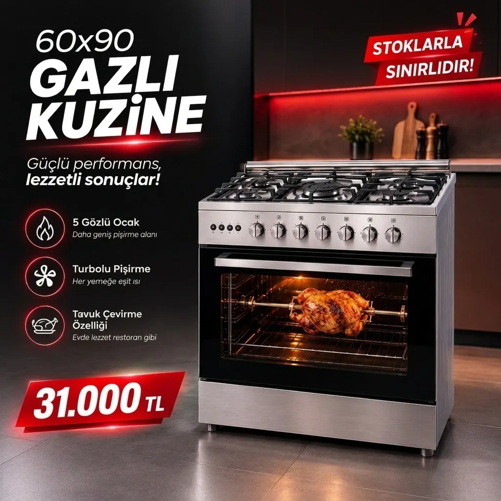 Kıbrıs Gazlı Kuzine Ocak