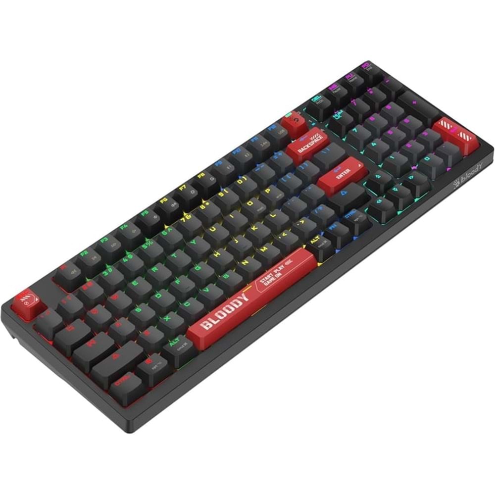 BLOODY WS98 MEKANİK RED SWİTCH RGB ANTİ-GHOSTİNG KABLOLU GAMİNG KLAVYE