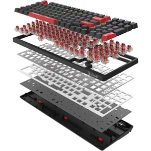 BLOODY WS98 MEKANİK RED SWİTCH RGB ANTİ-GHOSTİNG KABLOLU GAMİNG KLAVYE