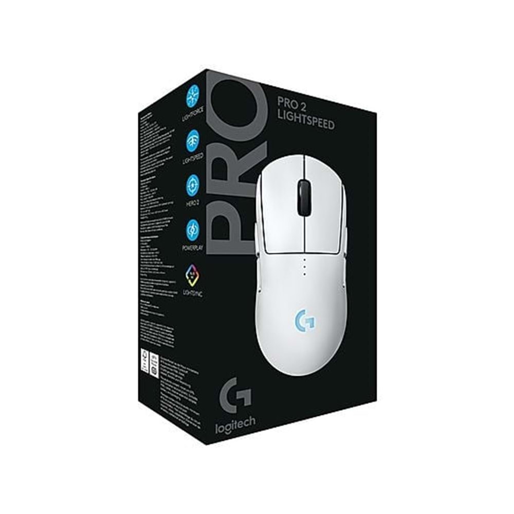 LOGİTECH PRO 2 LİGHTSPEED HERO 2 32K DPI GAMİNG MOUSE BEYAZ