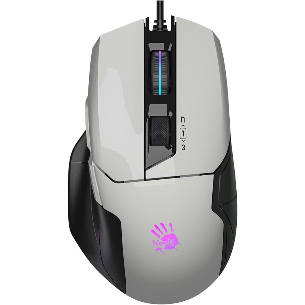 BLOODY W70 MAX 10K CPI OPTİK RGB GAMİNG MOUSE BEYAZ