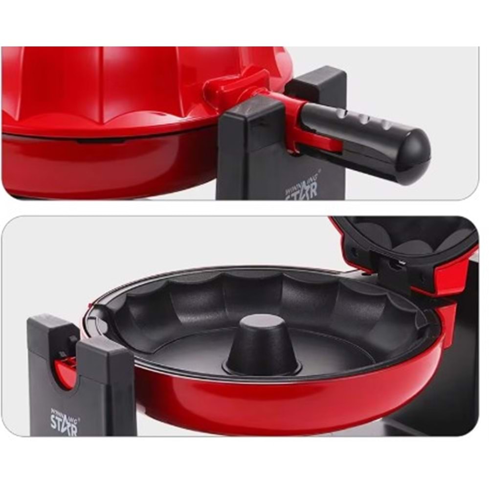 WİNNİNG STAR ST-9369 ELEKTRİKLİ KEK PİŞİRME KALIBI MAKİNESİ KIRMIZI