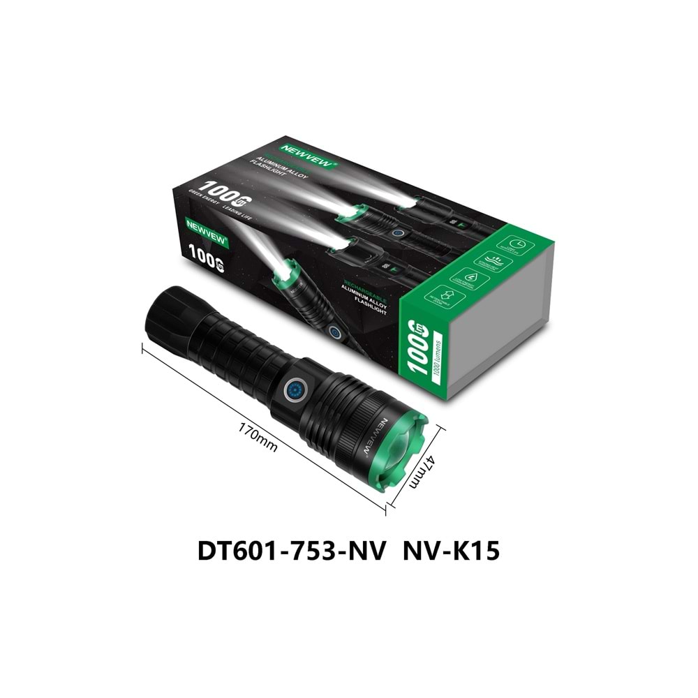 NEWVEW EL FENERİ FLASHLİGHT 1000 LM NV-K15