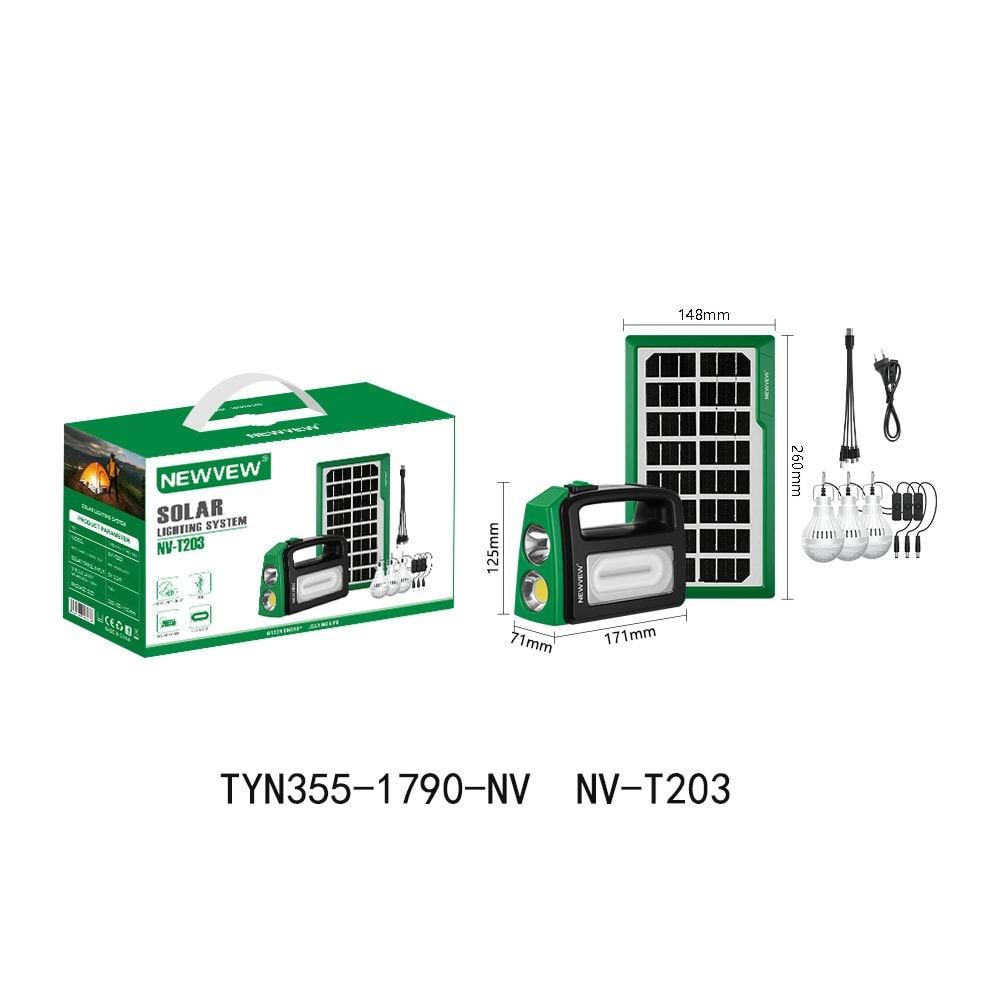 NEWVEW NV-T203 SOLAR ENERJİLİ IŞIKLANDIRMA SİSTEMİ