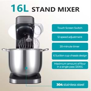 WİNNİNG STAR HAMUR YOĞURMA MAKİNESİ 16L ST-5302-A