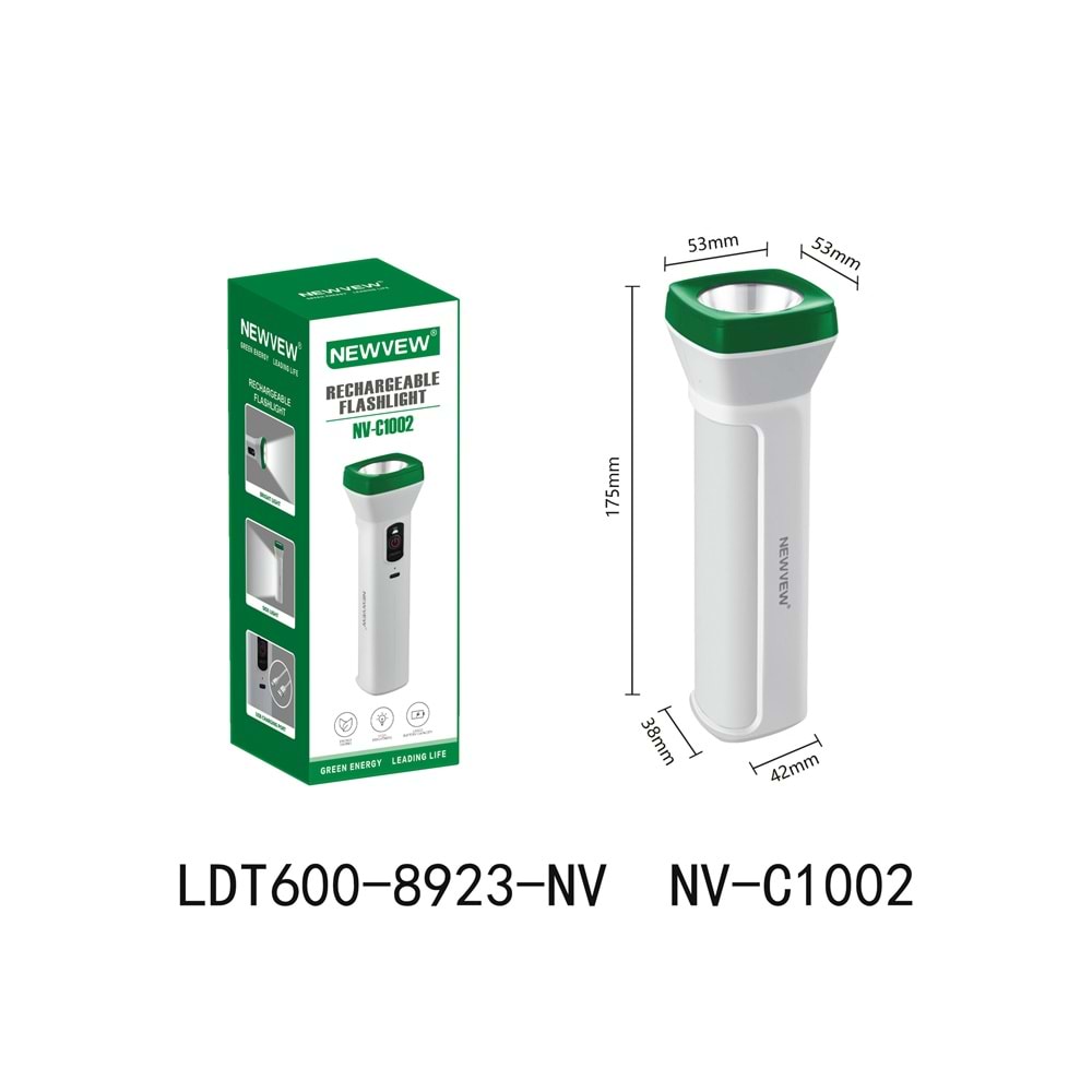 NEWVEW ŞARJ EDİLEBİLİR EL FENERİ NV-C1002