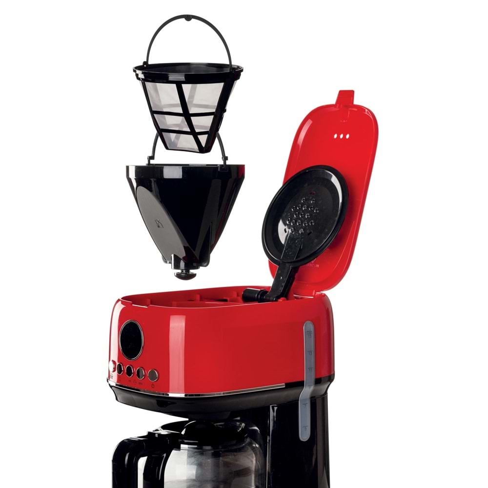 ARİETE MODERNA FİLTRE KAHVE MAKİNESİ KIRMIZI 1396