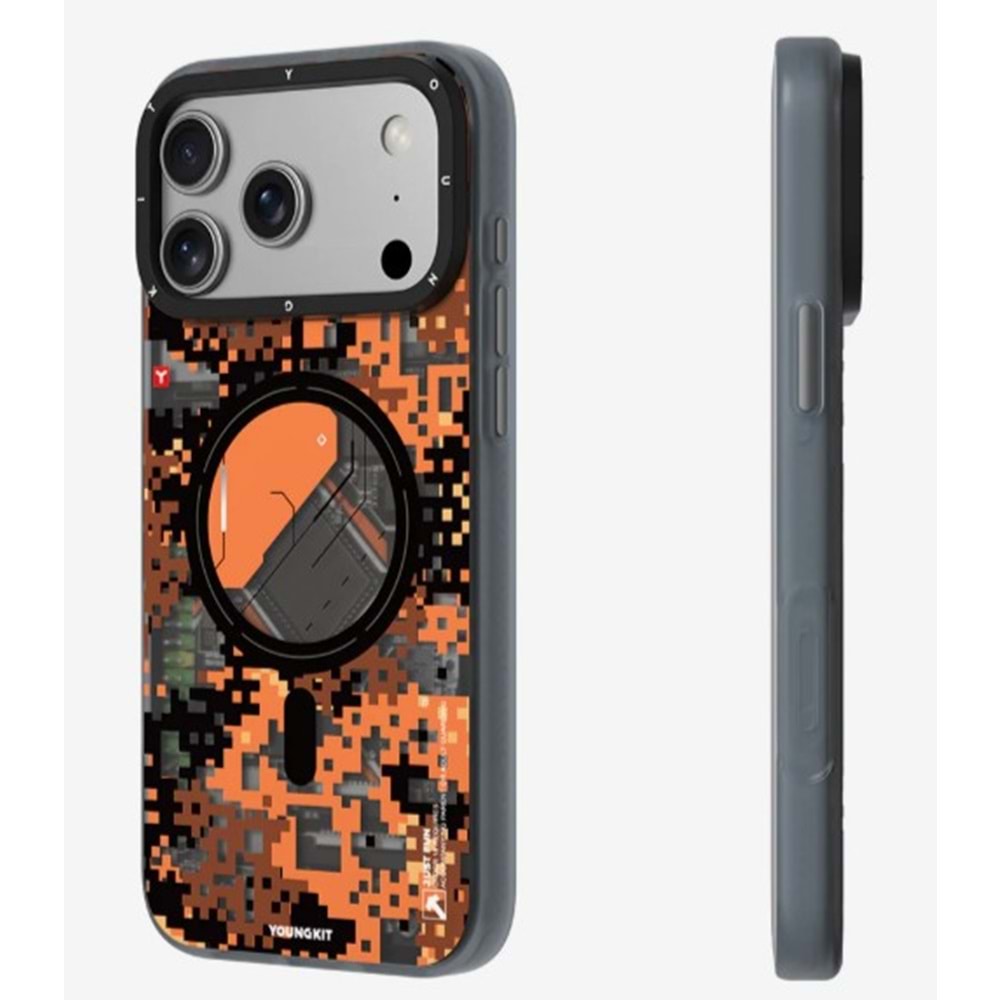 YOUNGKİT KAMUFLAJ KILIF İPHONE 17 PRO TURUNCU
