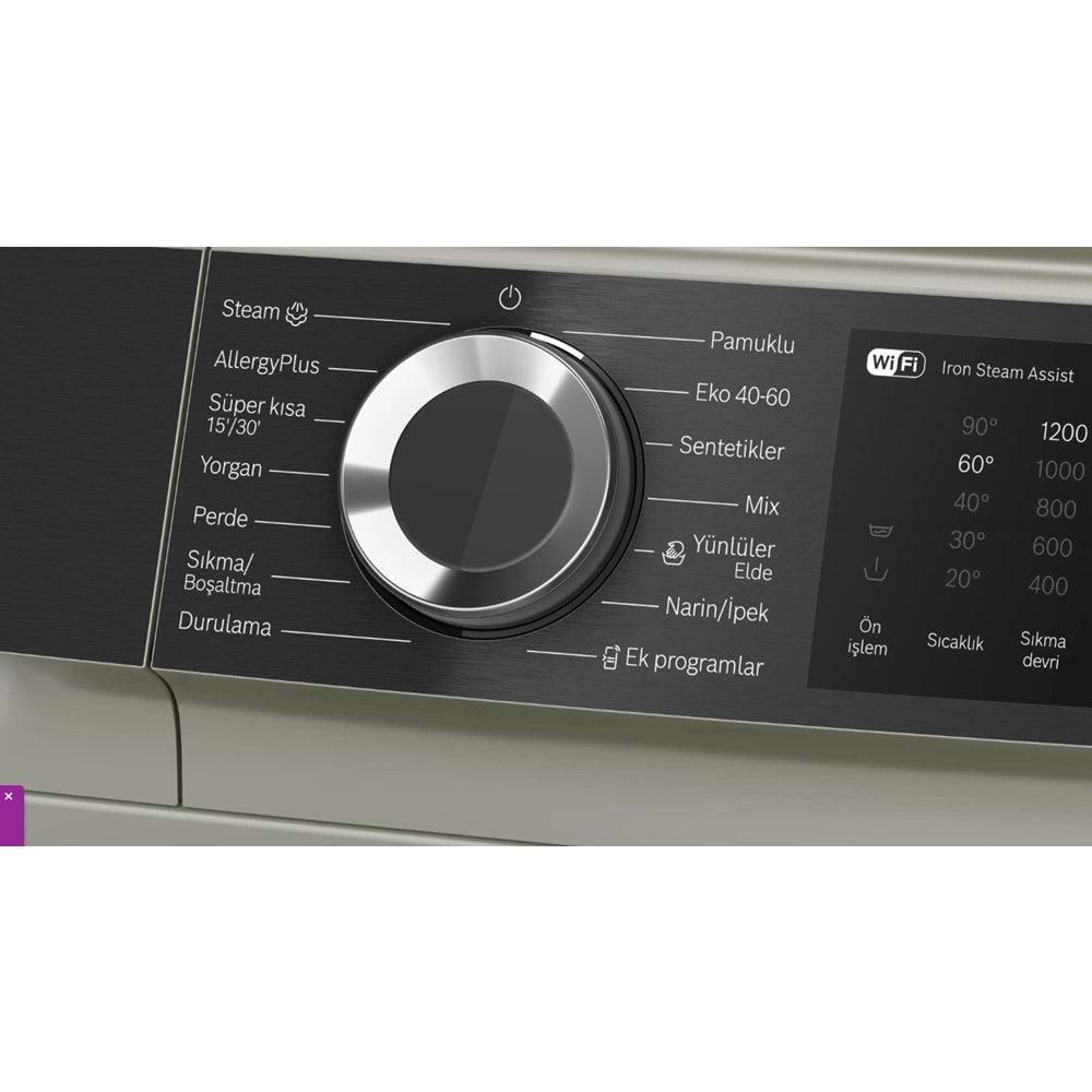 BOSCH WGK252ZSTR SERİ 6 1200 DEVİR 10 KG ÇAMAŞIR MAKİNESİ INOX