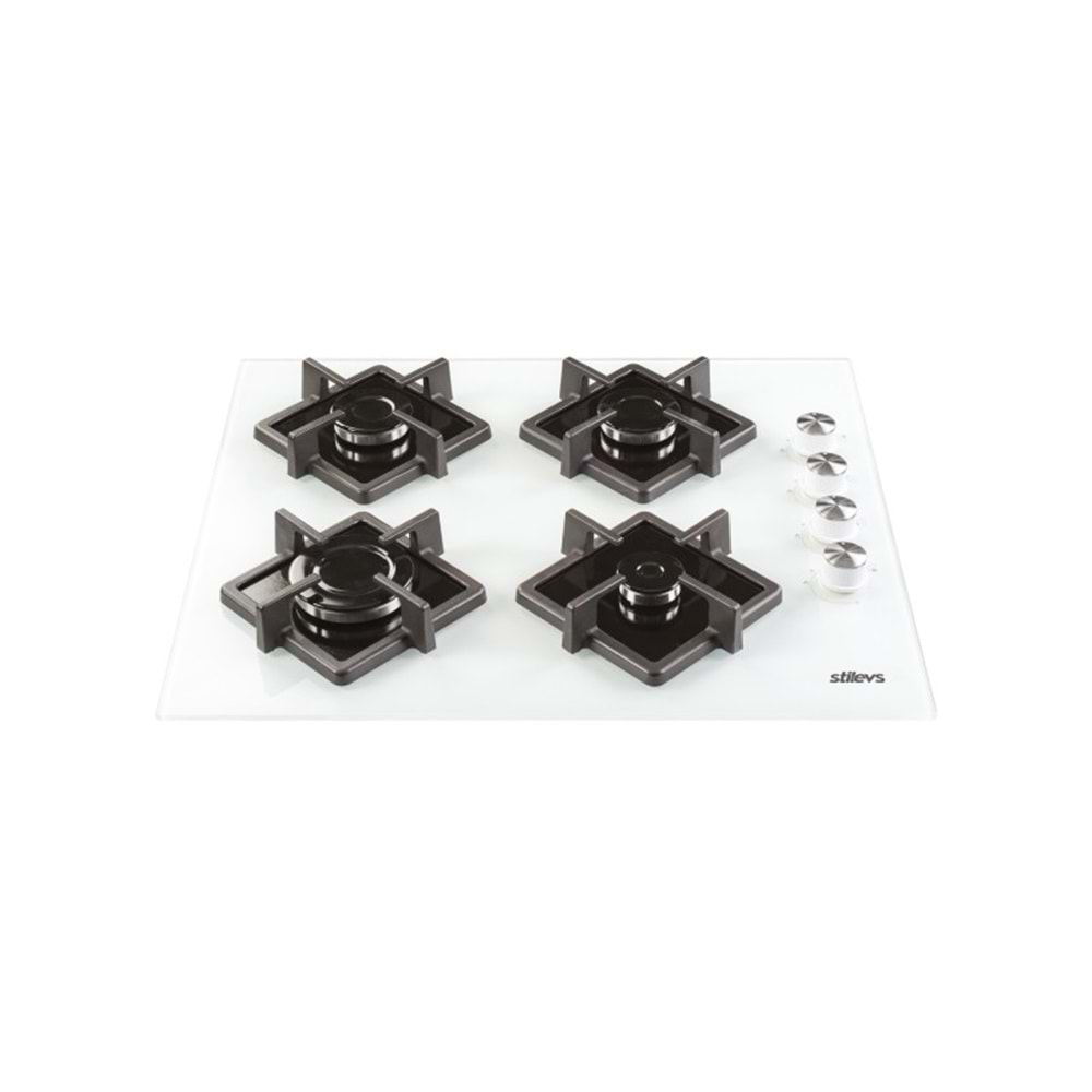 STİLEVS BEYAZ KRİSTAL CAM OCAK KÖŞE BAŞLIKLI