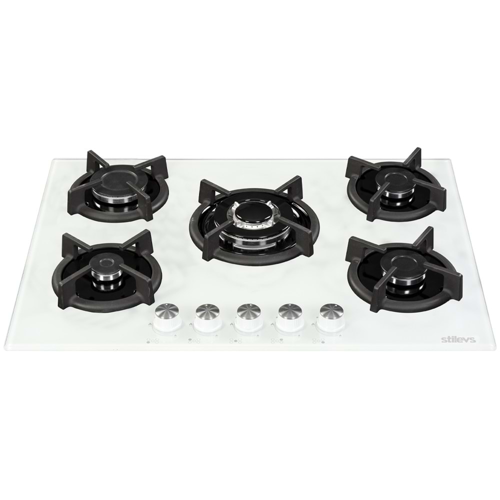 STİLEVS ST-AO-GLS90 BEYAZ KRİSTAL CAM OCAK