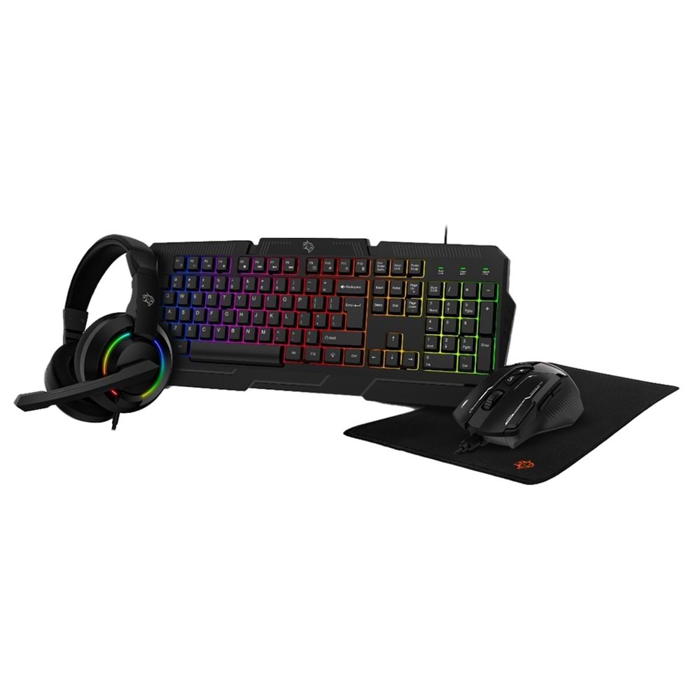 PORODO GAMİNG 4’Ü 1 ARADA SET (KLAVYE, KULAKLIK, MOUSE VE MOUSE PAD) - SİYAH PDX221