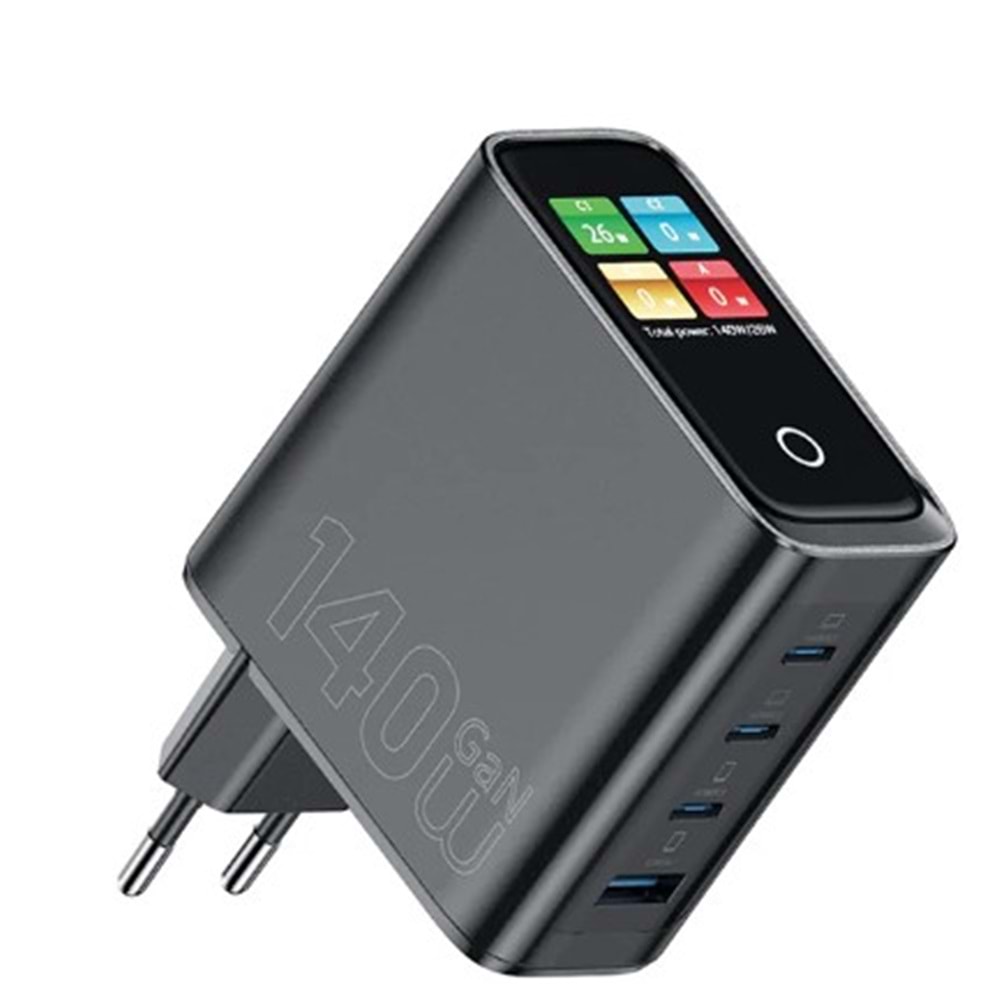 G028 WİWU 140W AKILLI EKRANLI GAN ŞARJ CİHAZI 3C 1A