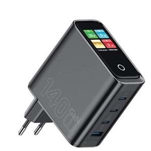G028 WİWU 140W AKILLI EKRANLI GAN ŞARJ CİHAZI 3C 1A