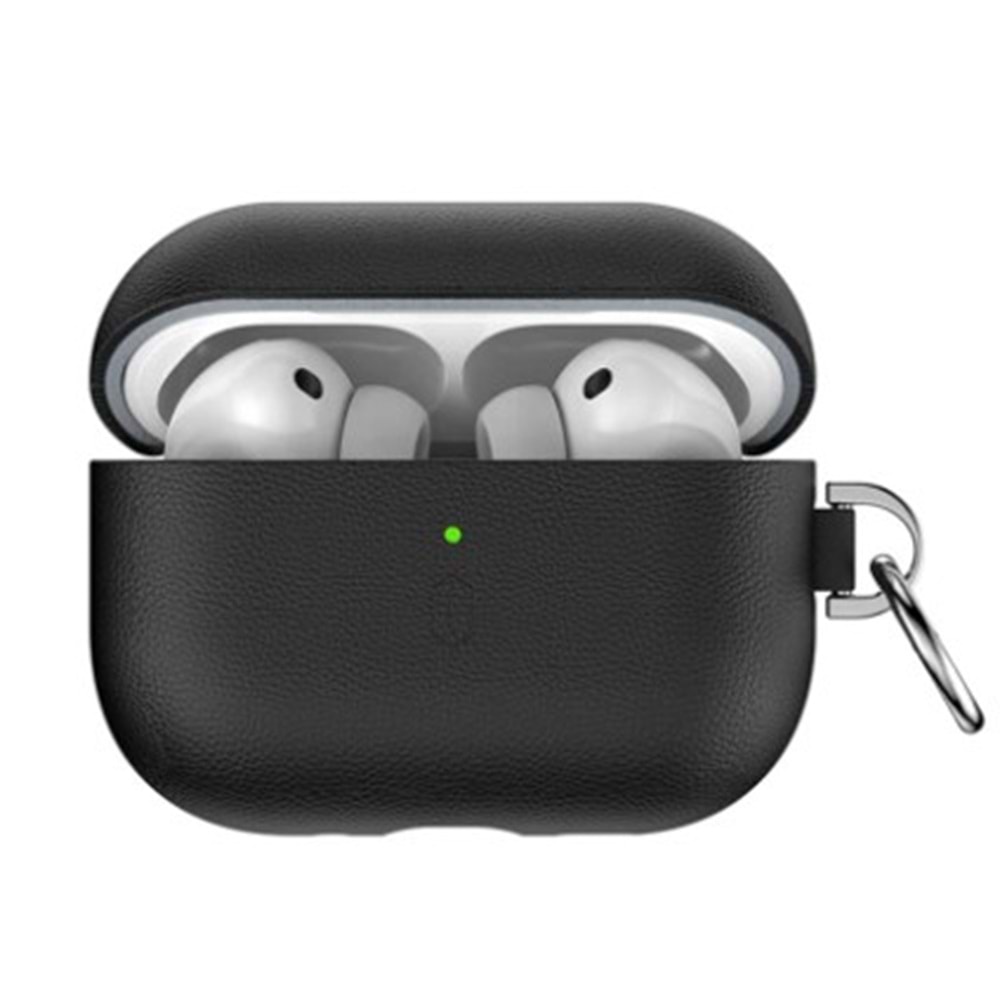 HC201 WİWU AİRPODS PRO3 SİYAH DERİ KILIF