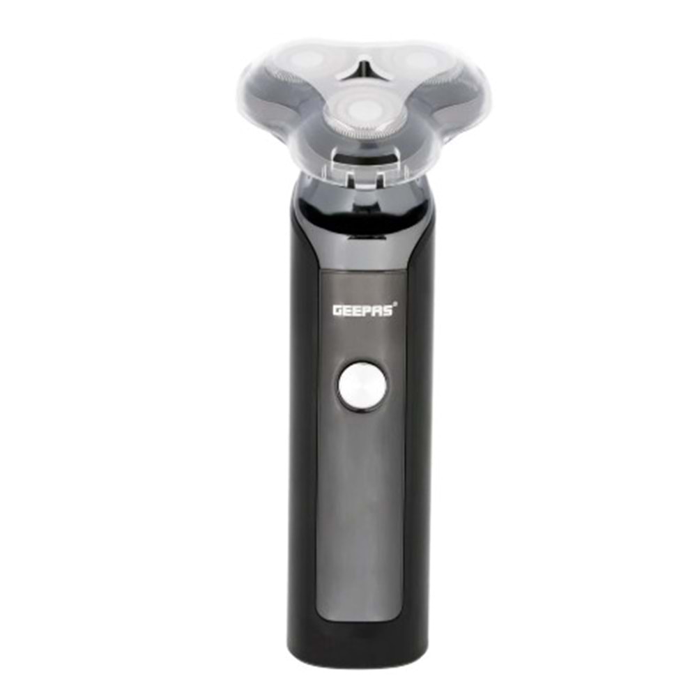GEEPAS GSR57501 ŞARJLI ERKEK TIRAŞ MAKİNESİ - DÖNER BAŞLIKLI ISLAK KURU KULLANIM - LED EKRANLI VE USB ŞARJLI - GRİ