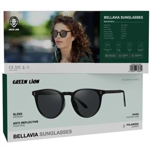GREEN LION BELLAVIA GÜNEŞ GÖZLÜĞÜ SİYAH - GNBELSGLSBK
