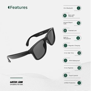 GREEN LION SYDNEY AKILLI GÖZLÜK SİYAH - GNSDNGLSBK