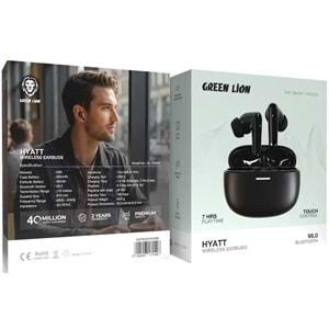 GREEN LION HYATT KABLOSUZ KULAKLIK TWS SİYAH - GNTWS97HYABK