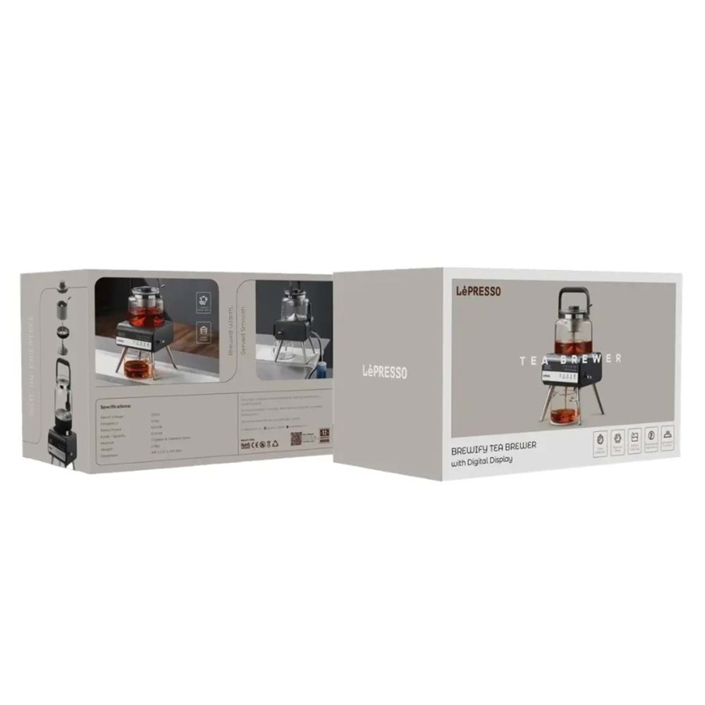 LEPRESSO BREWIFY DİJİTAL EKRANLI ÇAY VE KAHVE DEMLEME MAKİNESİ - LPCFFBTC0037BK