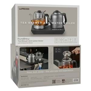 LEPRESSO AURABREW DİJİTAL EKRANLI ÇAY VE SU DEMLEME MAKİNESİ GRİ - LPCFFAB0032GY
