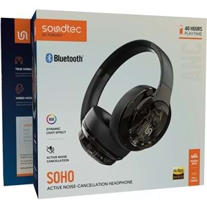 PORODO SOHO AKTİF GÜRÜLTÜ ENGELLEME BLUETOOTH KULAKLIK SİYAH - PDST2227BK