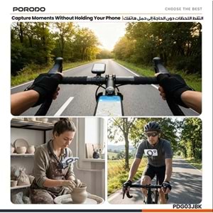 PORODO STANCE MAGSAFE BOYUN TELEFON TUTUCU SİYAH - PDG03JBK
