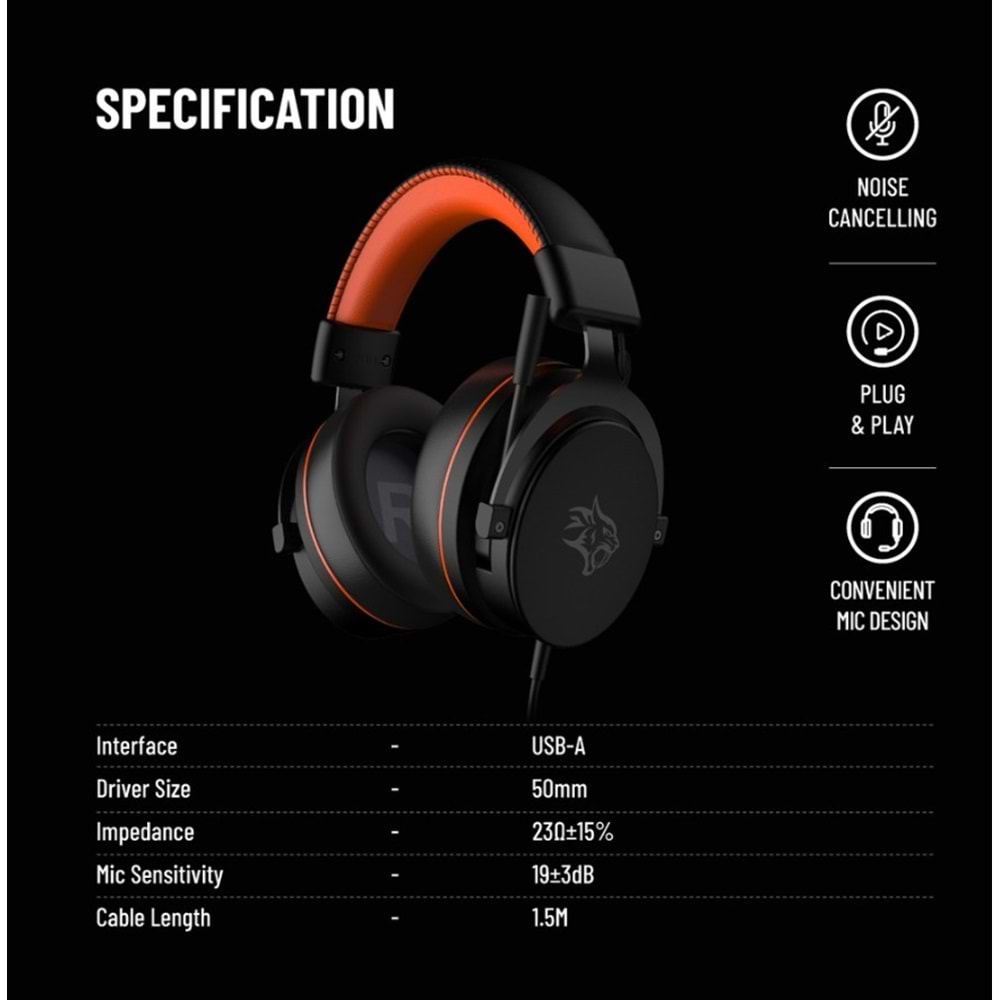 PORODO 7.1 SURROUND RGB OYUNCU KULAKLIĞI SİYAH - PDX417OGBK