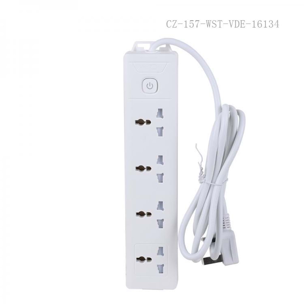 WINNING STAR ST-4025 2000W 3 METRE 4'LÜ EVRENSEL PRİZ TEK ANAHTARLI ÇOKLU UZATMA KABLOSU